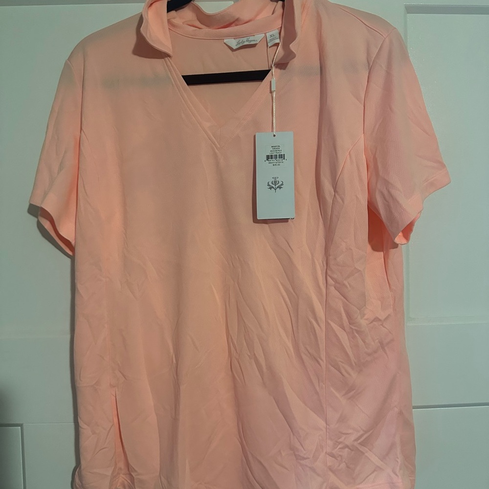 Lady Hagen Light Pink V-Neck Top